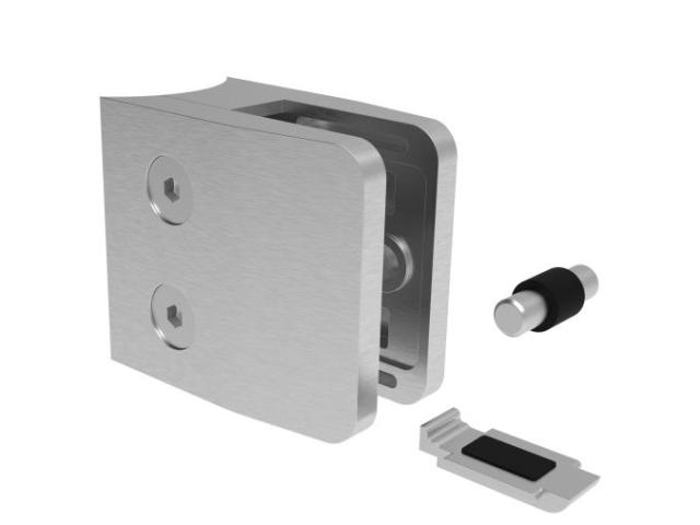 Úchyt skla ZAMAK, SATIN, D42,4x2/52x52mm